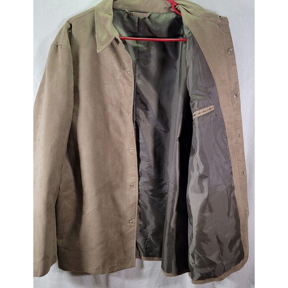 SLATE & STONE Slates Men's XL Brown Tan Faux Suede Lined Button Work Jacket - Picture 4 of 10